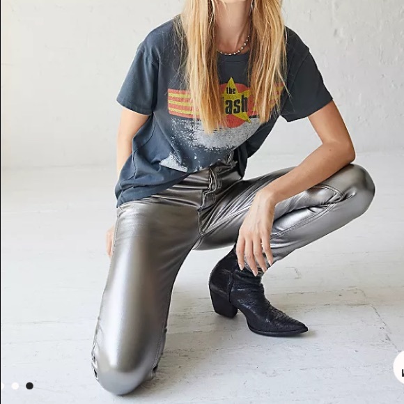 Free People Phoenix Coated Skinny Jeans Silver - Picture 4 of 9